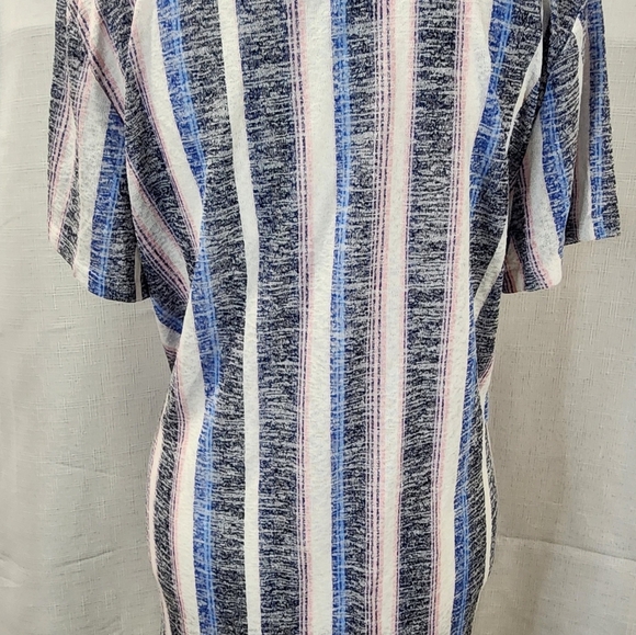 B Collection by Bobeau Crewneck Striped Pullover Top Blue XL NEW - Picture 4 of 7